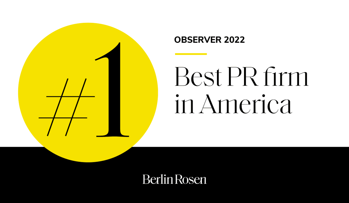 BerlinRosen's tweet photo. "BerlinRosen tops our list for the second time, which no agency has ever done."

Thank you, @Observer, for this incredible honor! We've had our best year (yet!) and couldn't be prouder of our team and extraordinary clients.

Check out the list: https://t.co/UaiokPpIeR https://t.co/5PA7naQHt3