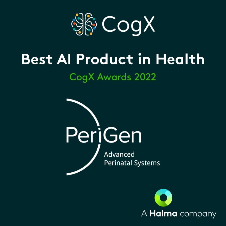 Halmaplc's tweet photo. Well done to our company @PeriGen for winning the @CogX_Festival Award for Best AI Product in Health. Worldwide, about 140 million women give birth every year. Perigen’s technology uses AI to make childbirth safer for both babies and mums across the world. #CogXAwards https://t.co/ZG543w2KFp