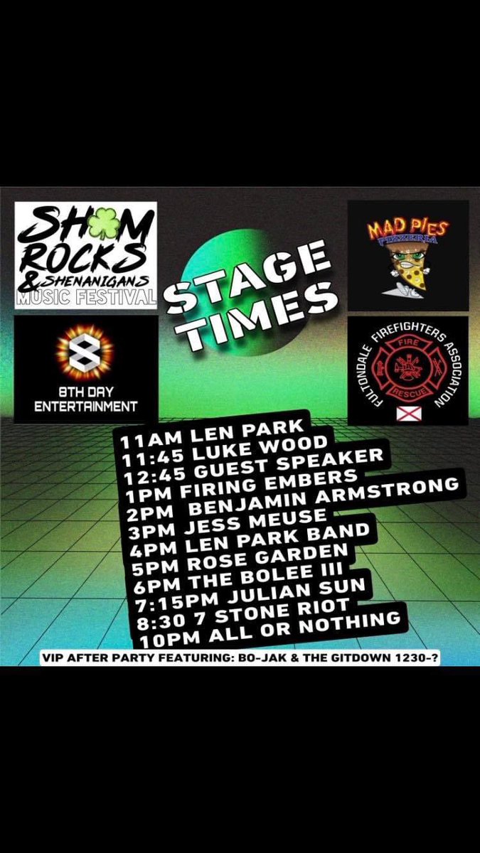 7StoneRiot's tweet photo. #Birmingham❗️We are playing this Saturday at Mad Pies in Fultondale for the Shamrocks and Shenanigans Festival. Get your tickets in the link! https://t.co/gtqSvKGPcA https://t.co/fpdKfa2Lkx