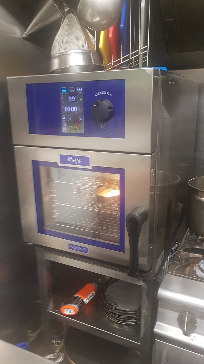 When space is at a premium,  but you still want a combi oven that can take a full sized gastronorm, the the Bonnet Mini Jet oven is the perfect solution. 
A great installation from P&amp;N Associates, complimentary staff training by yours truly. Interested? Give me a shout. Russell
