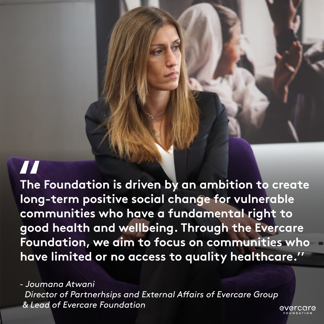 EvercareFnd's tweet photo. Speaking at the 18th Dubai International Humanitarian Aid &amp; Development Conference &amp; Exhibition (DIHAD), Joumana Atwani, Director of Partnerhsips and External Affairs of Evercare Group &amp; Lead of Evercare Foundation, reinforced our mission of a world with equitable health for all. https://t.co/bEcxxS4Hq8
