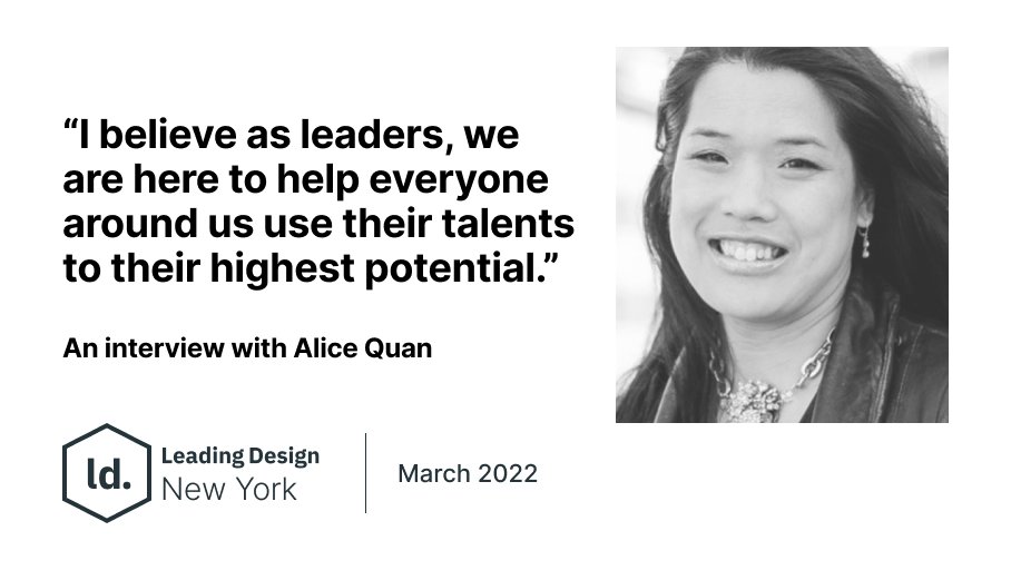 We caught up with <a href="/aliceQdesign/">Alice Au Quan</a> ahead of her conference talk at #LDNY as she shares her experience of her first leadership role and predicts what
2022 has in store for up and coming designers☕️ #LDConf 
Read the full interview bit.ly/3tbmJOy