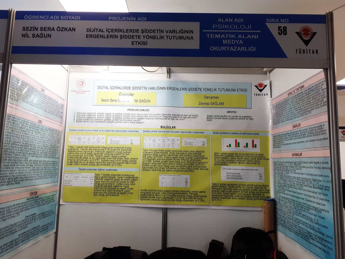 Öğrencimiz Sezin Sera Özkan Danışman öğretmeni Zeynep Sağlam ile birlikte Tübitak 2204 Lise Öğrencileri Araştırma Projesi Yarışması Bölge Finalinde projelerini sergiliyorlar. Öğrencimize ve öğretmenimize başarılar dileriz. <a href="/ERTOPISMAIL/">İsmail Ertop</a> <a href="/ismailbas67/">İsmail BAŞ</a> <a href="/fatiherdalylmz/">Erdal Yılmaz</a> <a href="/zuleyhaaldogan/">Züleyha Aldoğan</a>