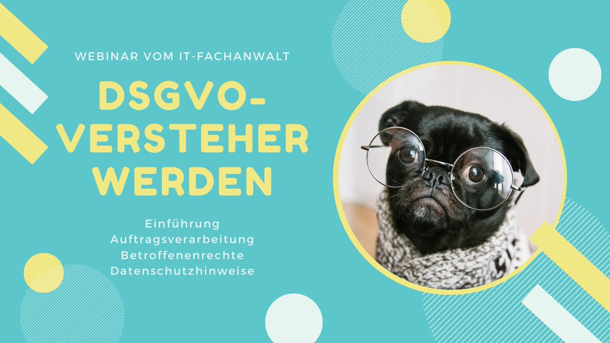 "DSGVO-Versteher" werden!  Mein Datenschutz-Webinar vom IT-Fachanwalt.  

"Blackbox DSVGO" enthüllen + 
Fokusthemen souverän meistern:  
☑️Auftragsverarbeitung  
☑️Datenschutzerklärungen  
☑️Betroffenenrechte 

Jetzt anmelden: thomashelbing.com/de/blog/praxis…