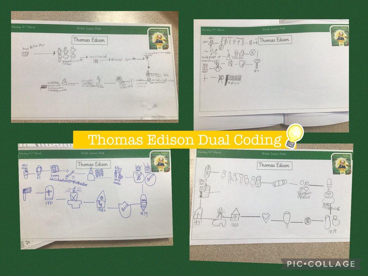 OakfieldY3's tweet photo. Our Science Week text is called Timeless Thomas and it all about Thomas Edison and his inventions. We created dual coding to help us learn about his life. 💡🧑‍🔬 #oakfieldscience #BritishScienceWeek https://t.co/5XJU7QCgoi