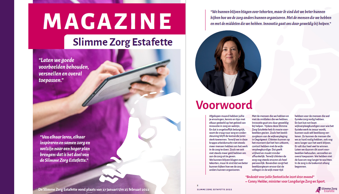 Het zit erop! Na bijna 300 Slimme Zorg activiteiten is de Estafette nu echt afgelopen. Een selectie van de opbrengst aan kennis, informatie en inspiratie vind je in ons magazine: 
slimmezorgestafette.nl/nieuws/2022/te… 

Blader 'm door en geniet nog één keer met ons mee van de #SZE2022! 🏆