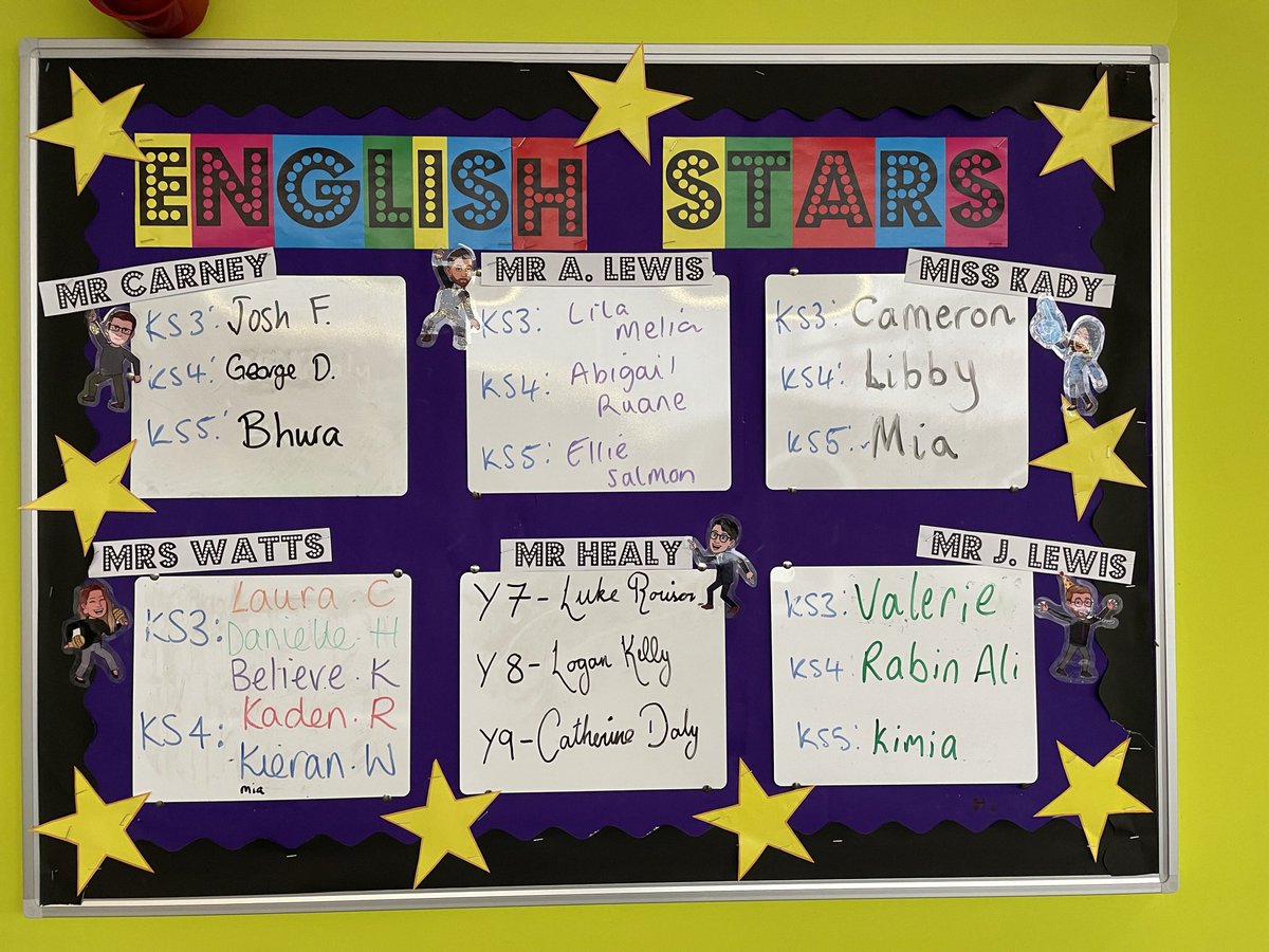 Our English stars this week ⭐️⭐️ If you haven’t already seen our new display board on third floor, make sure you check it out! You could be next 🎉 @academystnicks