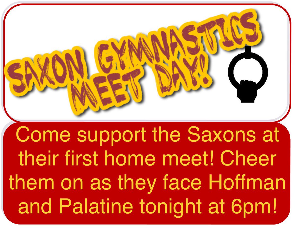 SaxonGymnastics's tweet photo. Let’s go Saxons! First home meet of the year- get after it! 👏🏽💪🏼🏆🏅🤸🏼🚨🔥 #gymnastics #ihsagymnastics #ihsgca https://t.co/wBUlU9jVug