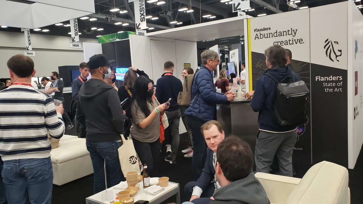 Flanders_TX's tweet photo. Thank you so much for joining our happy hour at #SXSW ! Get to know #BETech at the Belgian booth.

@DESELECT_app @Venly_io @PozyxLabs @FlowPilots @Agorianl @VCTS_stve https://t.co/44xZ1p4jeH