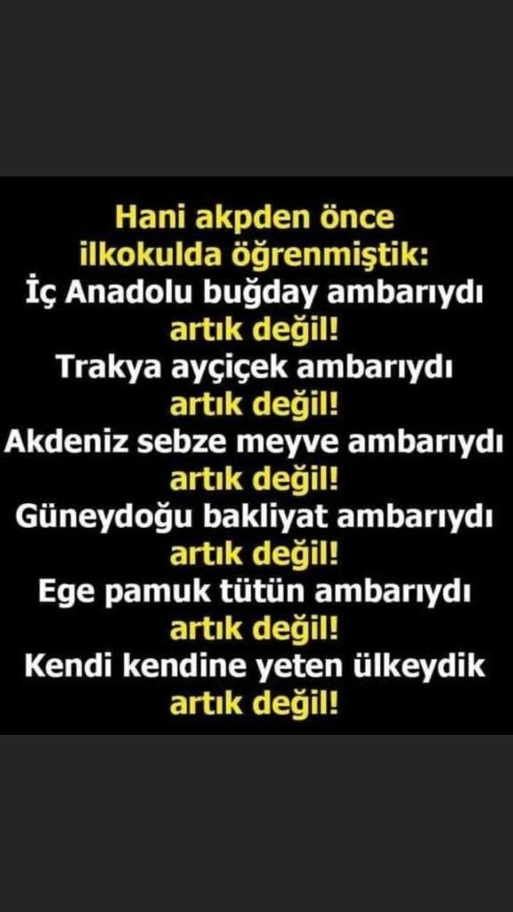 İktidar,proğramlı bir şekilde,
İthalata mecbur ediyor.
Türk Tarım'ı ve Hayvancılğı iktidardan kurtarılmalı,
Tarımkentleri kurularak,Tarım ve Hayvancılık kurtarılmalıdır.