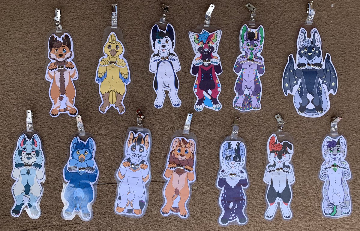 Kaidaskingdom's tweet photo. All of the hanging con badge holders I made for @CarolinaFurfare attendees!! https://t.co/91yJ47j30L