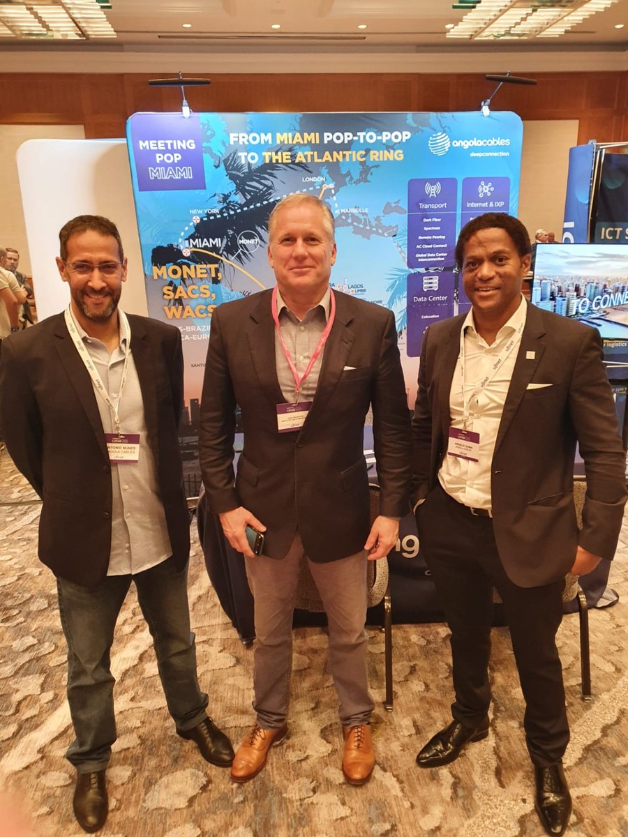 angola_cables's tweet photo. Have a Look on what is being our first day of @capacitymedia  #CapacityLatam2022
Visit us to learn more about our innovative routes from Miami to the world.

#angolacables #deepconnection #MeetingPOPMiami #POP #team #event https://t.co/Qnn4fD14SY