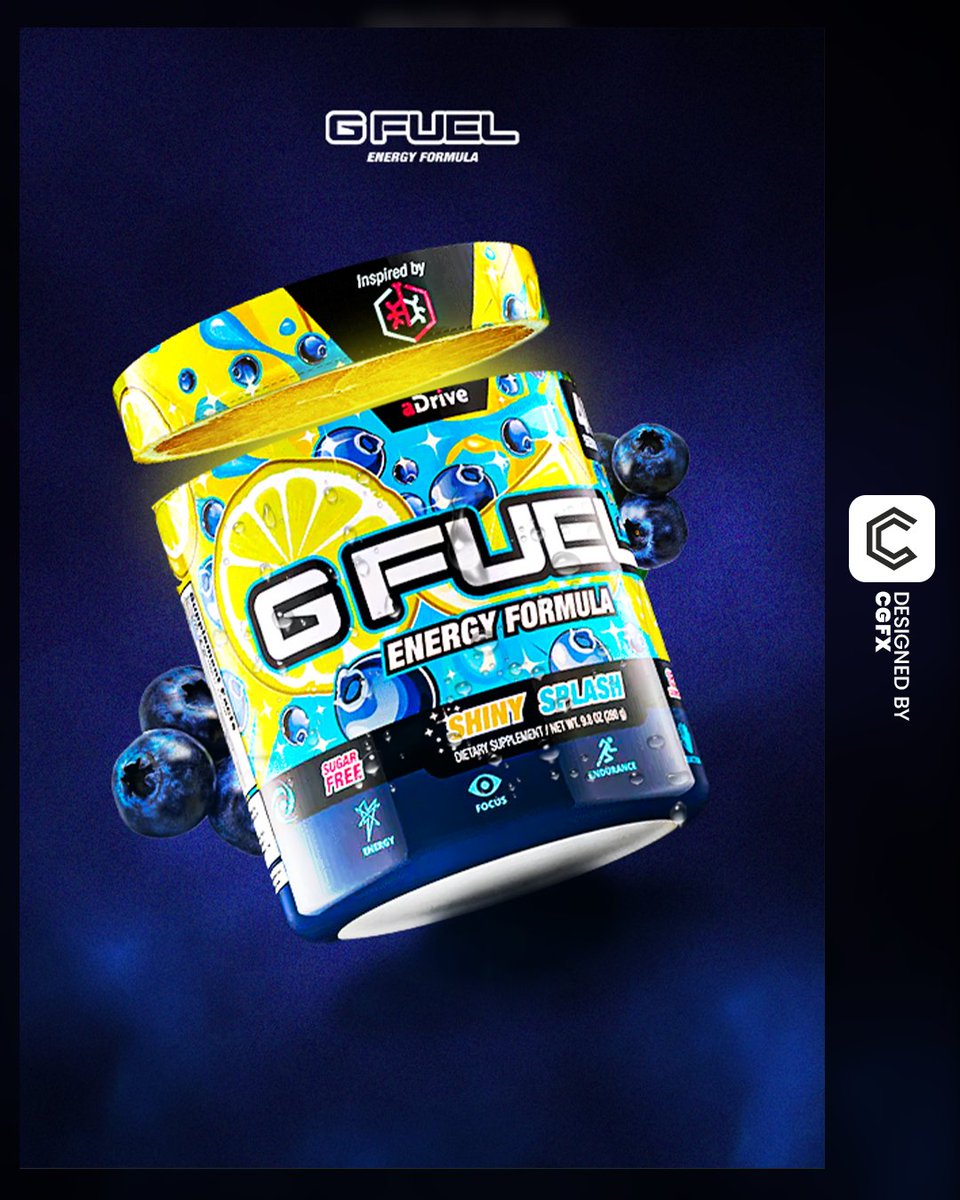 Chbbzg's tweet photo. Concept Advert for @GFuelEnergy !

Featuring "Shiny Splash" Flavour 🍋🫐

Feedback is appreciated! ♥️♻️ https://t.co/w46okuQ6af