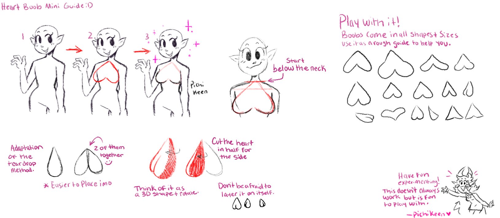 Pichi 🍑 on X: I made a small guide for using the heart boob method if it  helps!  / X
