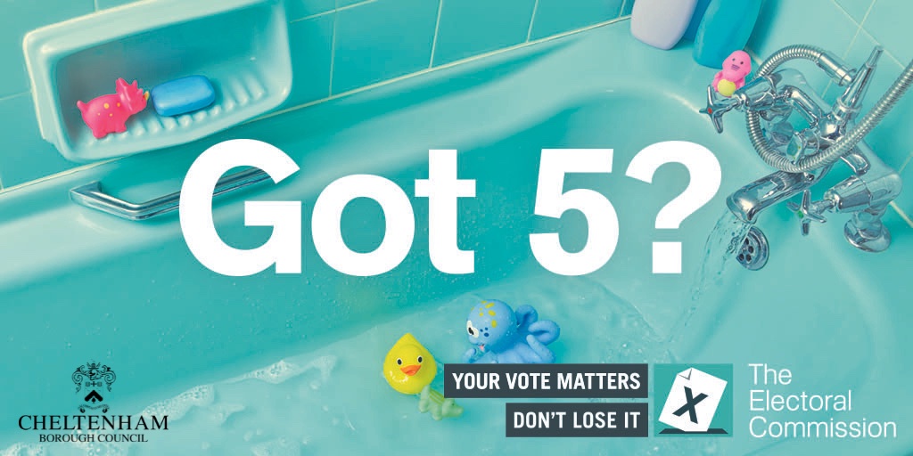 Things that you can do with a spare 5 minutes: 
Make a cup of tea ✅
Load the washing ✅
Register to vote ✅

<a href="/CheltenhamBC/">Cheltenham Borough Council</a>