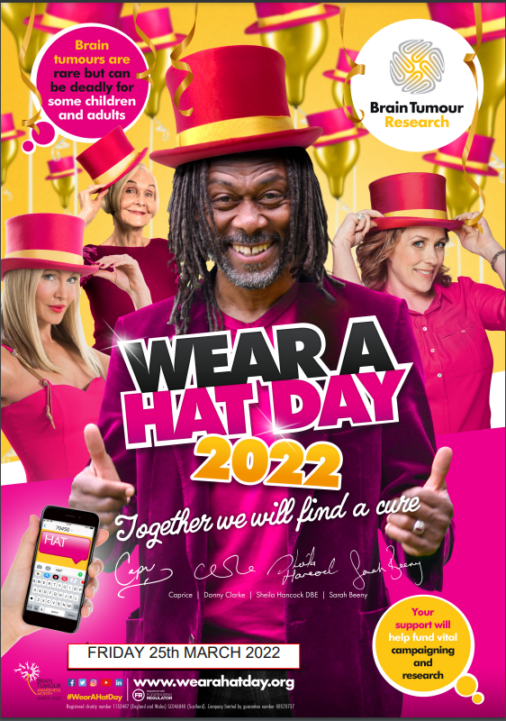 WEAR A HAT DAY
Norton Hill will be supporting Wear a Hat Day on Friday 25th March in support of the charity, Brain Tumour Research.  Further information has been sent to parents and carers.  
Donations can be made via ParentPay.
Thank you.