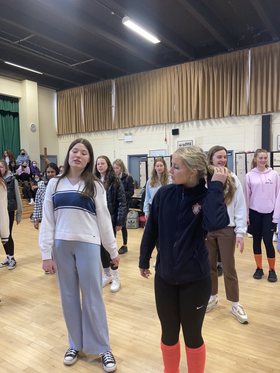 ty_naas's tweet photo. Rehearsal today for our TY musical @backtothe80s We’re delighted to stage our show @moattheatre #musical #fullgroup #team #TY https://t.co/Lz7ru3uWAs
