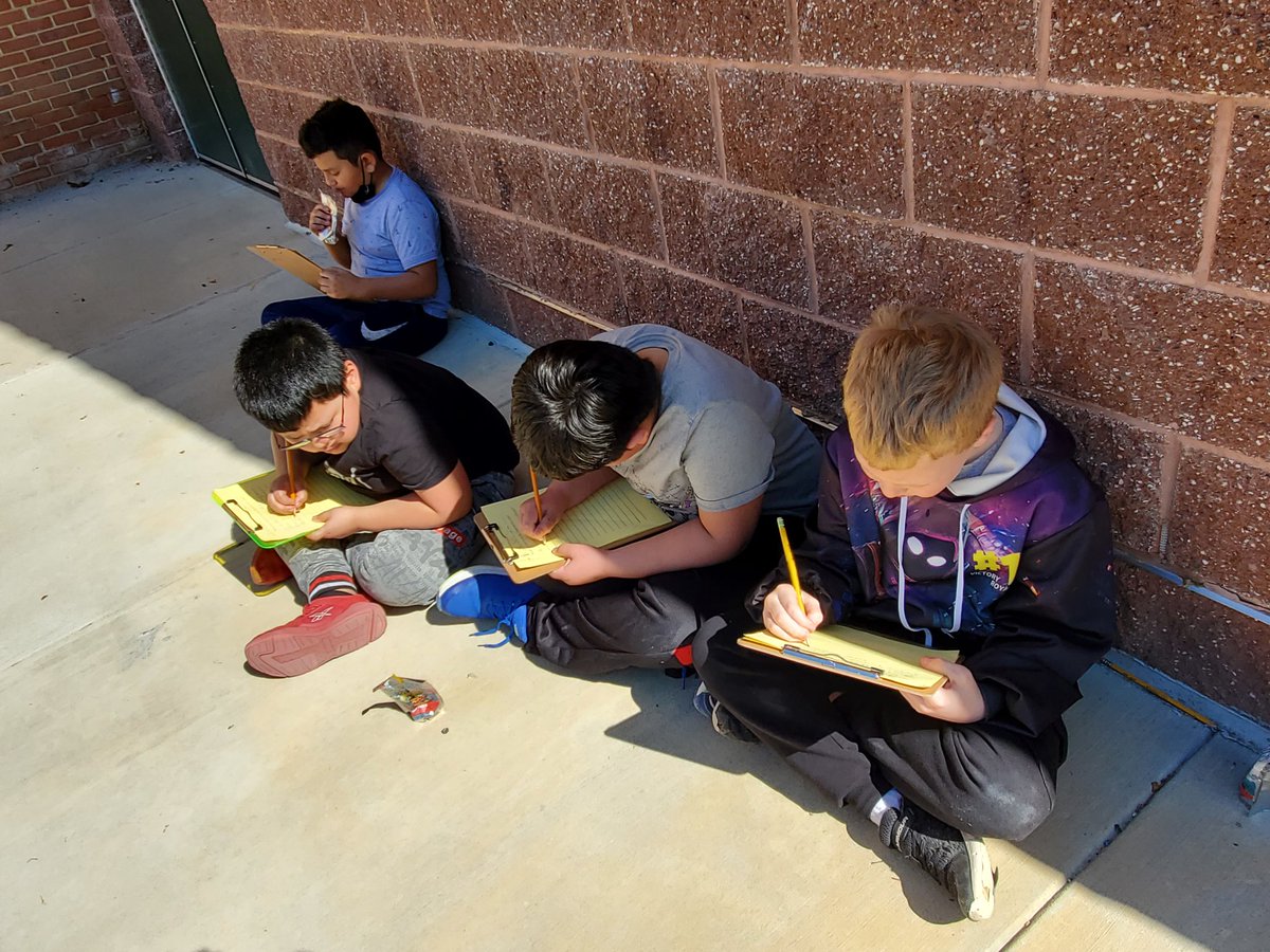 Writing outside on a beautiful day!