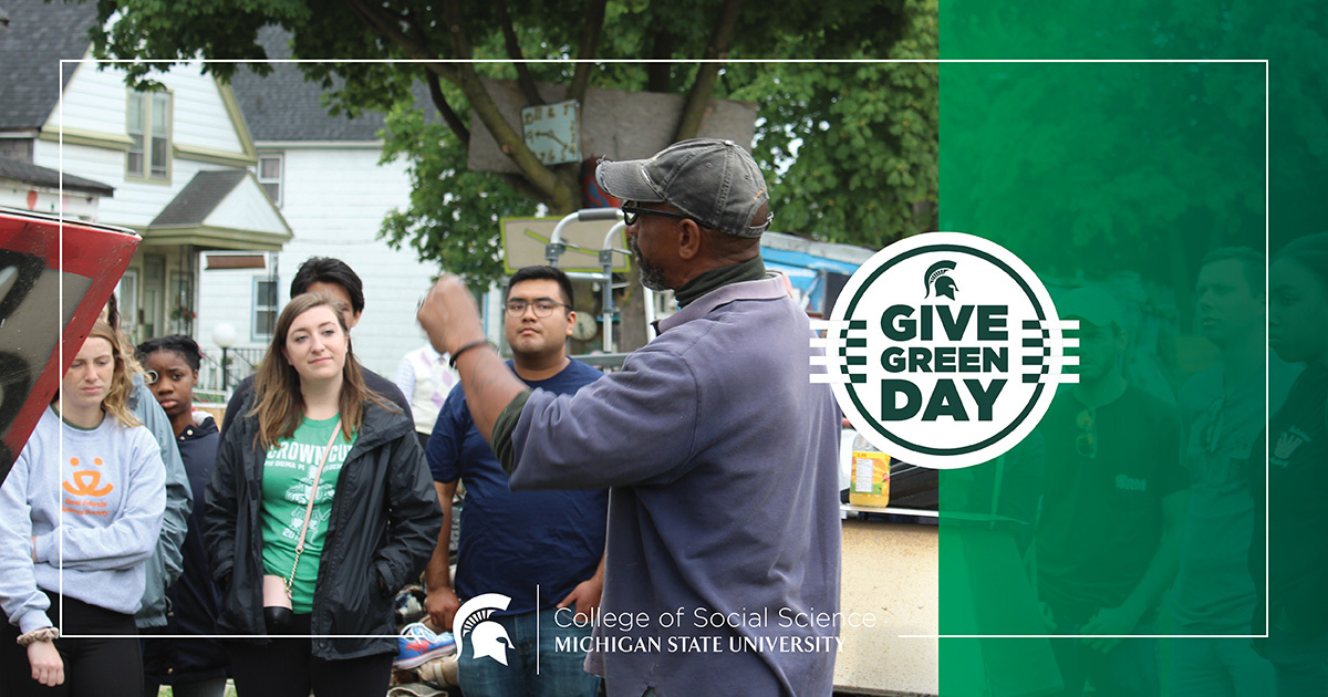 Our InnovateGov program allows our students to do real and impactful work on critical social challenges to build an equitable future for Detroit residents.

On this Give Green Day, you can help support fellow Spartans at: : givingday.msu.edu/projects/socia…

#MSUSocialScience <a href="/MSU_poli_sci/">MSU Political Science</a>