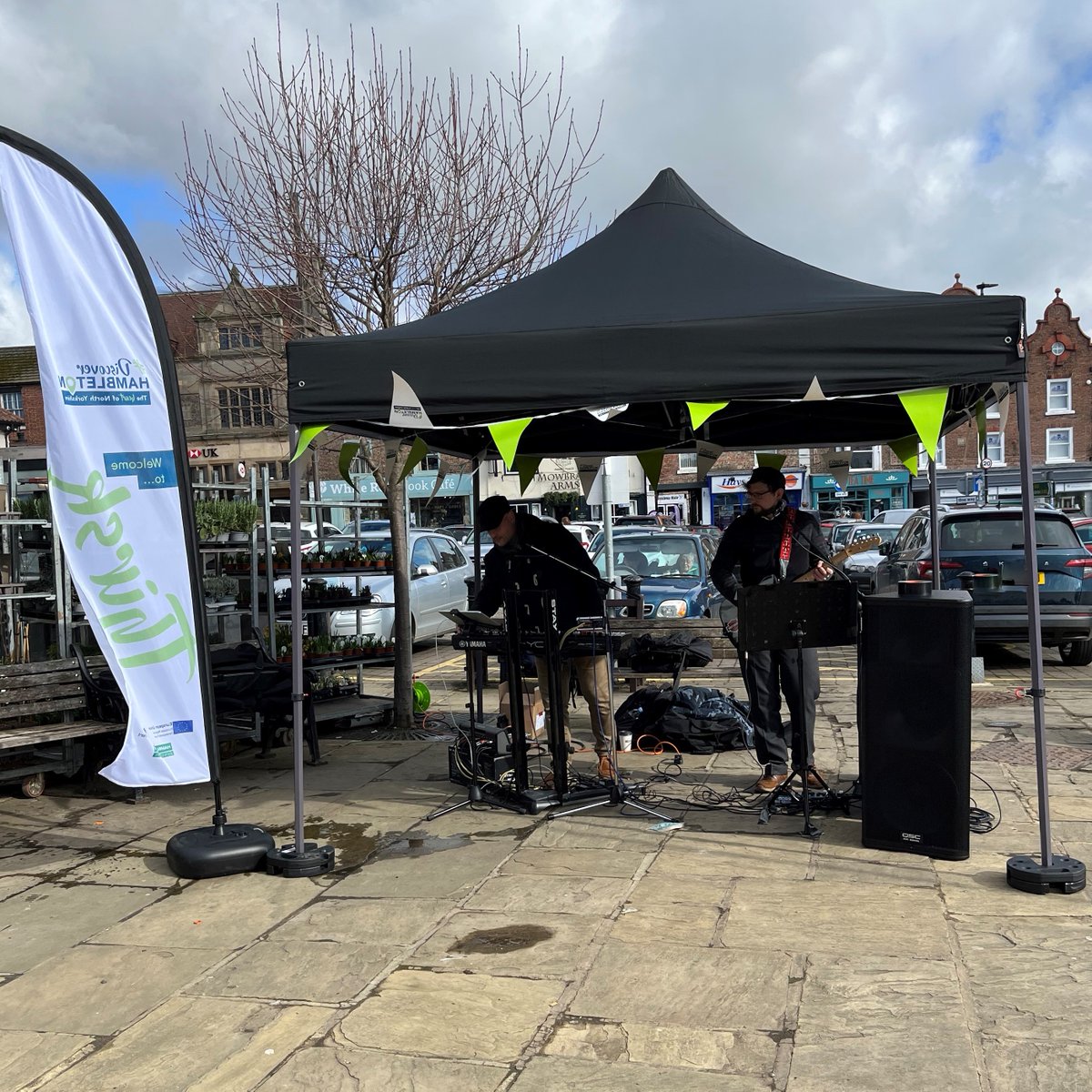 DiscHambleton's tweet photo. The market towns across Hambleton are coming alive with music across #Easingwold, #Stokesley, #Thirsk, #Northallerton and #Bedale look out for #MusicinMarch!

This Saturday in Northallerton it's @theblackmarcs! Here's them in Thirsk last Saturday, they're amazing! 🎶 https://t.co/qHKaxSK3IE