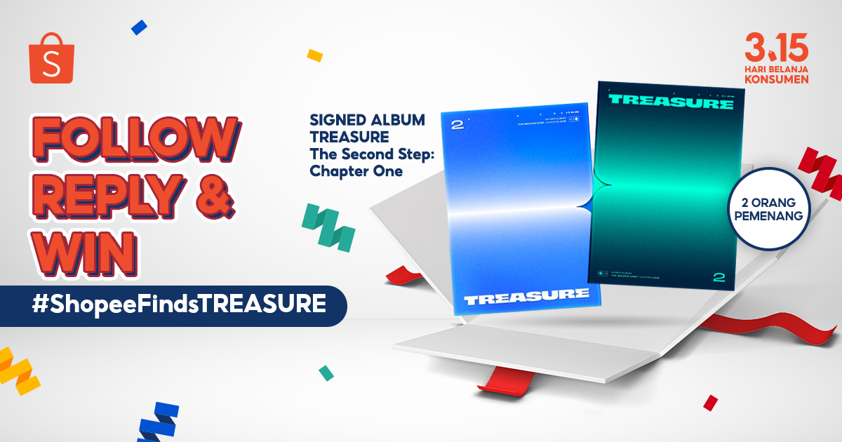 ShopeeID's tweet photo. 💎 GIVEAWAY SIGNED ALBUM TREASURE 💎

TREASURE MAKER, mimin punya SIGNED ALBUM TREASURE nih! Caranya:

1. FOLLOW @SHOPEEID 
2. RT &amp; LIKE tweet ini 
3. REPLY nama &amp; foto bias kamu pakai + #ShopeeFindsTreasure #NontonDitaSecretNumber #315HariBelanjaKonsumen maks.10x https://t.co/yLmTYZbzIt