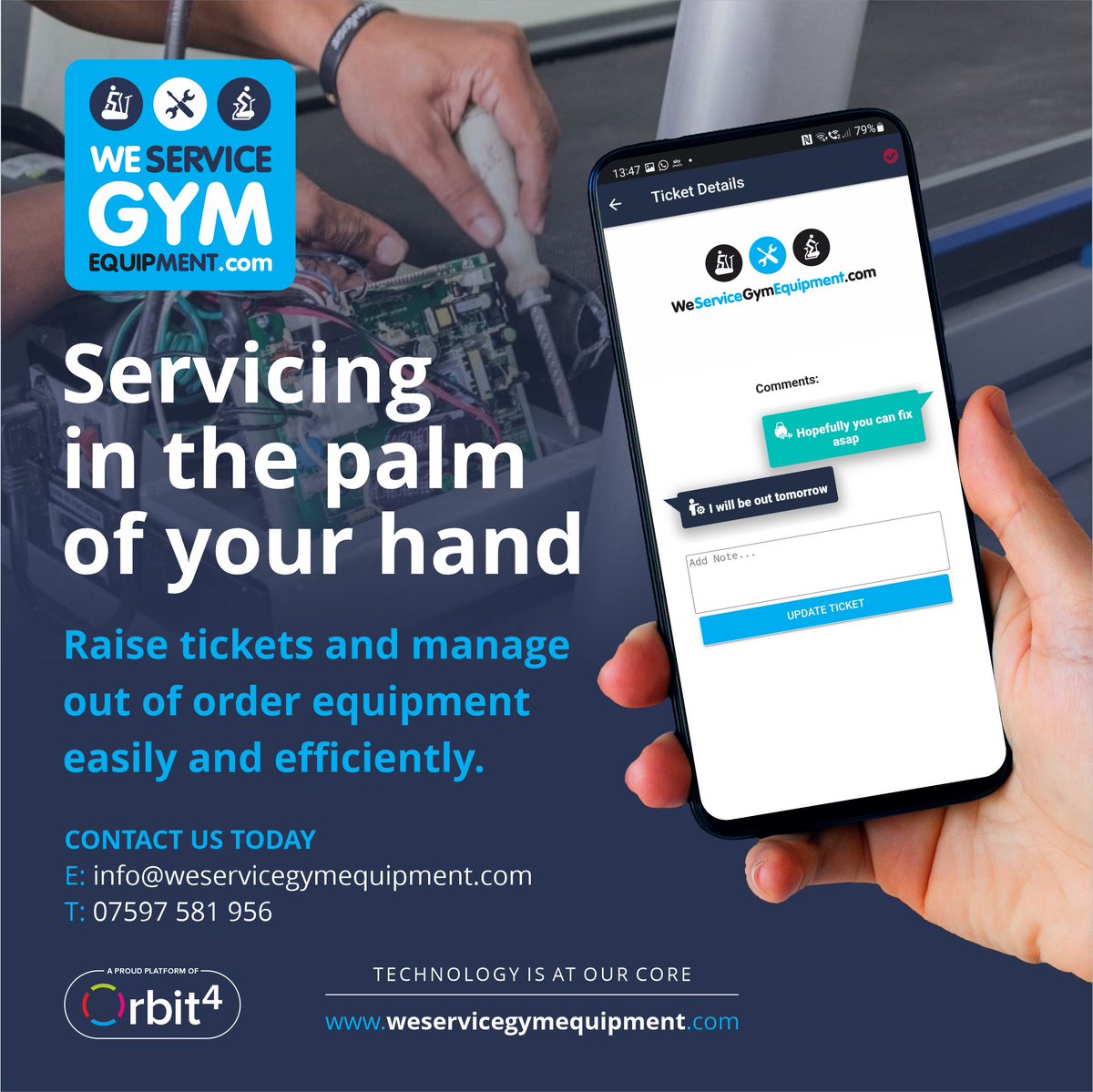 A simpler way to make savings. Register with <a href="/WeServiceGymKit/">WeServiceGymEquipment.com</a> and get best-value quotes from all the top service providers.
Compare deals and pick the best service contract for your fitness business.
#gymequipmentservicing #fixgymequipment #orbit4 #servicingsportequipment #sport