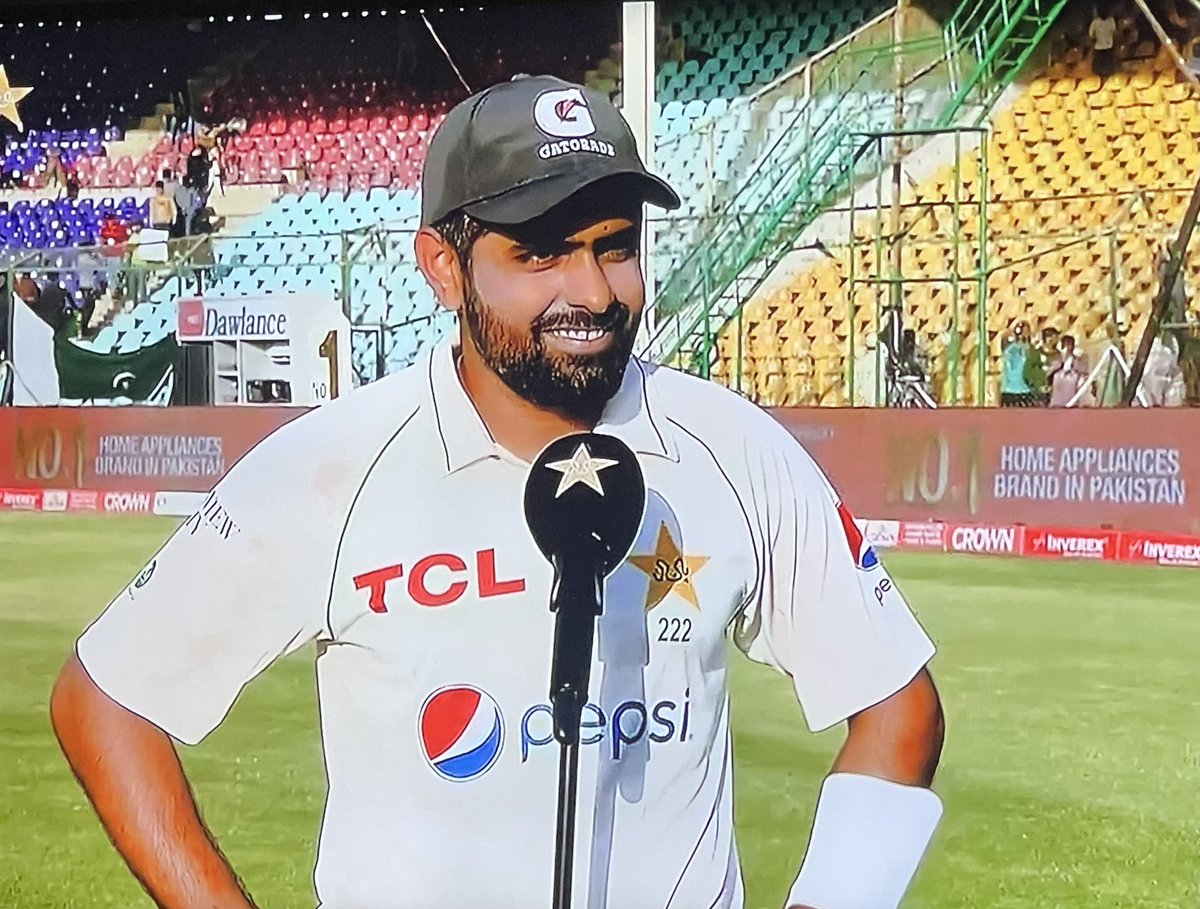 WorldGonMaddd's tweet photo. His interviews will always and forever start with “definitely” #PAKvAUS #BabarAzam𓃵 https://t.co/OdZkwUxTGo