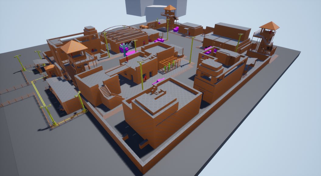 VROween's tweet photo. Did a design test for a company - Open level where you need to escort a hostage which has valuable intel. Multiple approaches. #unrealengine4 #ue4 #designtest #leveldesign https://t.co/WtziyJsKVs