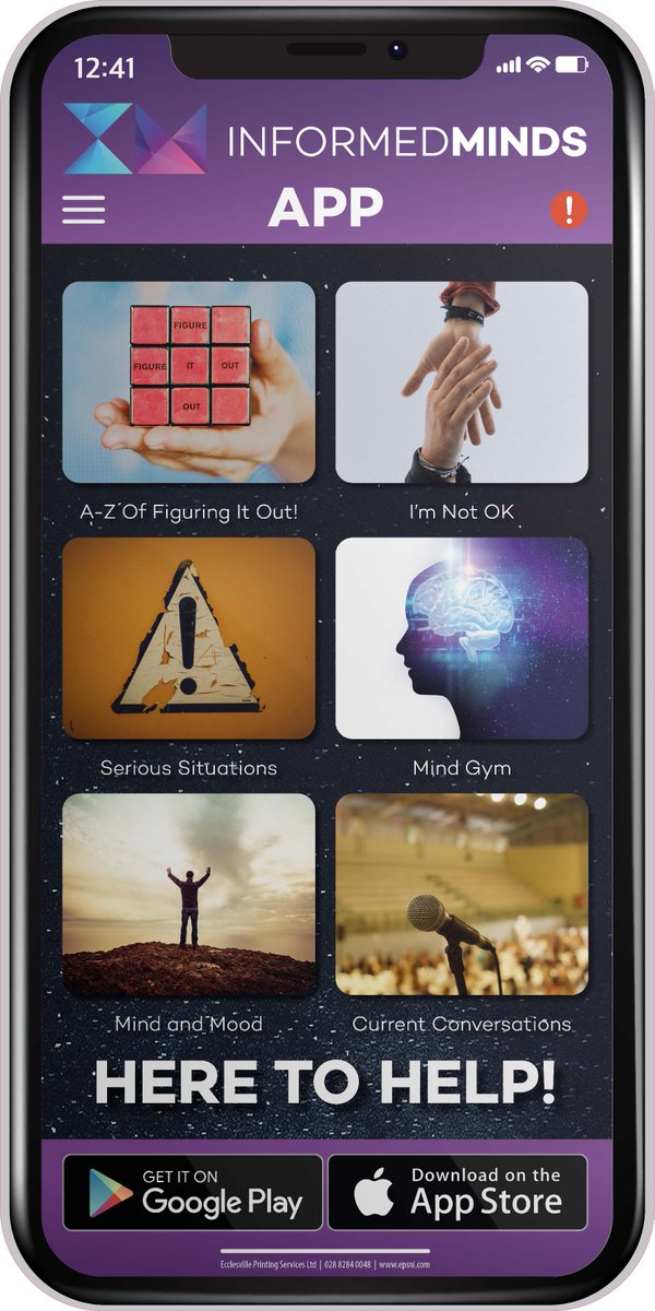 Informed Minds App - Home Page #HereToHelp