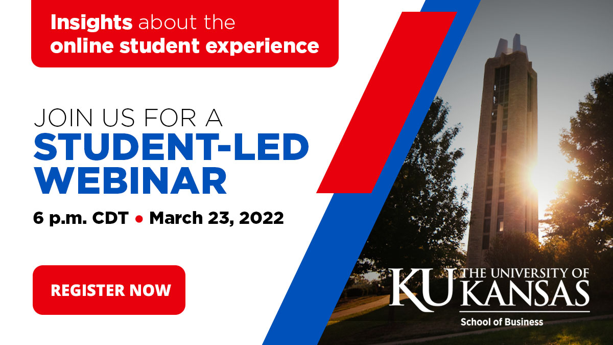 Join current online MBA students at 6 p.m. CDT Wednesday, March 23, to discover how our affordable #16-ranked online MBA helps you build skills for your current role and expand your career opportunities long term. Questions welcome. bit.ly/3uDN0Go