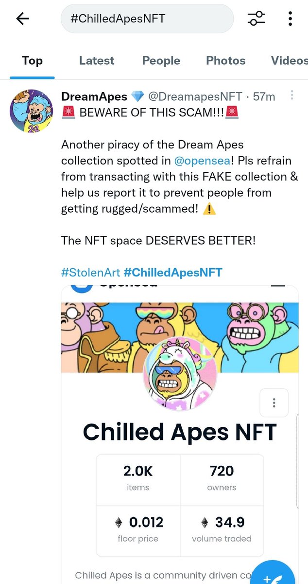berrtmeta's tweet photo. @TheNFTJett @spaceofnfts 😡😡😡 Stop buying &amp; promoting PIRATED COLLECTION 👎👎👎 #chilledapesnft is a SCAM original collection is only from @DreamapesNFT https://t.co/Oj9oqC05vQ