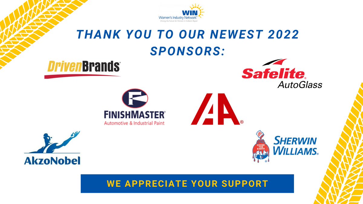 #NewSponsorSpotlight - WIN sponsors fuel our mission to support women in the collision repair industry. Thank you to our newest sponsors for your generosity and commitment to our organization. Welcome to WIN!