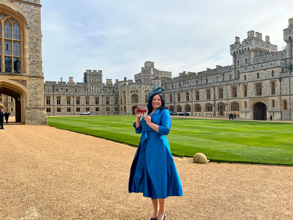 ISEPglobal's tweet photo. We are delighted that our CEO @mukherjee_sarah was awarded her #MBE today at Windsor Castle, for her invaluable services to Agriculture and Farmers’ Wellbeing. Many congratulations Sarah! 👏🎉 https://t.co/XuCvwGkfQ9