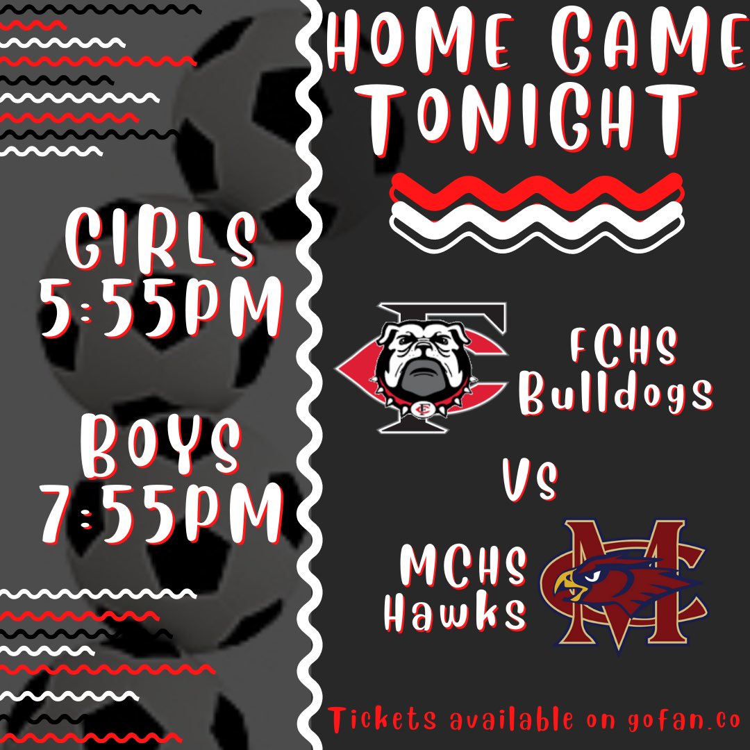 FCHSSoccer's tweet photo. Varsity Home Games tonight! Kickoff is at 5:55pm 🎉⚽️ see you out there! https://t.co/et0fevo0FY