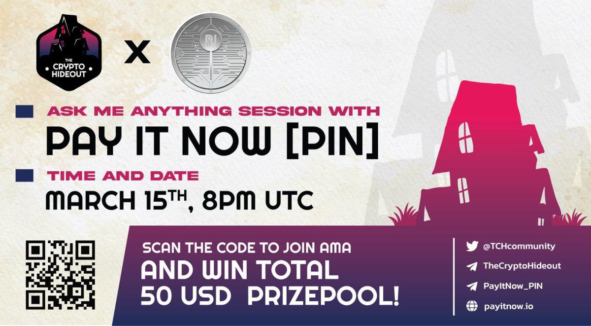 Mystik_Crypto's tweet photo. 🚀#AMA with @PayItNow_PIN 

PIN is a new decentralized crypto, allowing website users and retail customers to earn crypto by posting content or interacting with certain websites.

📅March 15th, 8:00 PM UTC

🏆50$ BUSD #Giveaway

#BSC #PINtoken #GEM

❗ Rules: In the comments ❗️ https://t.co/RvhW5zKt1y