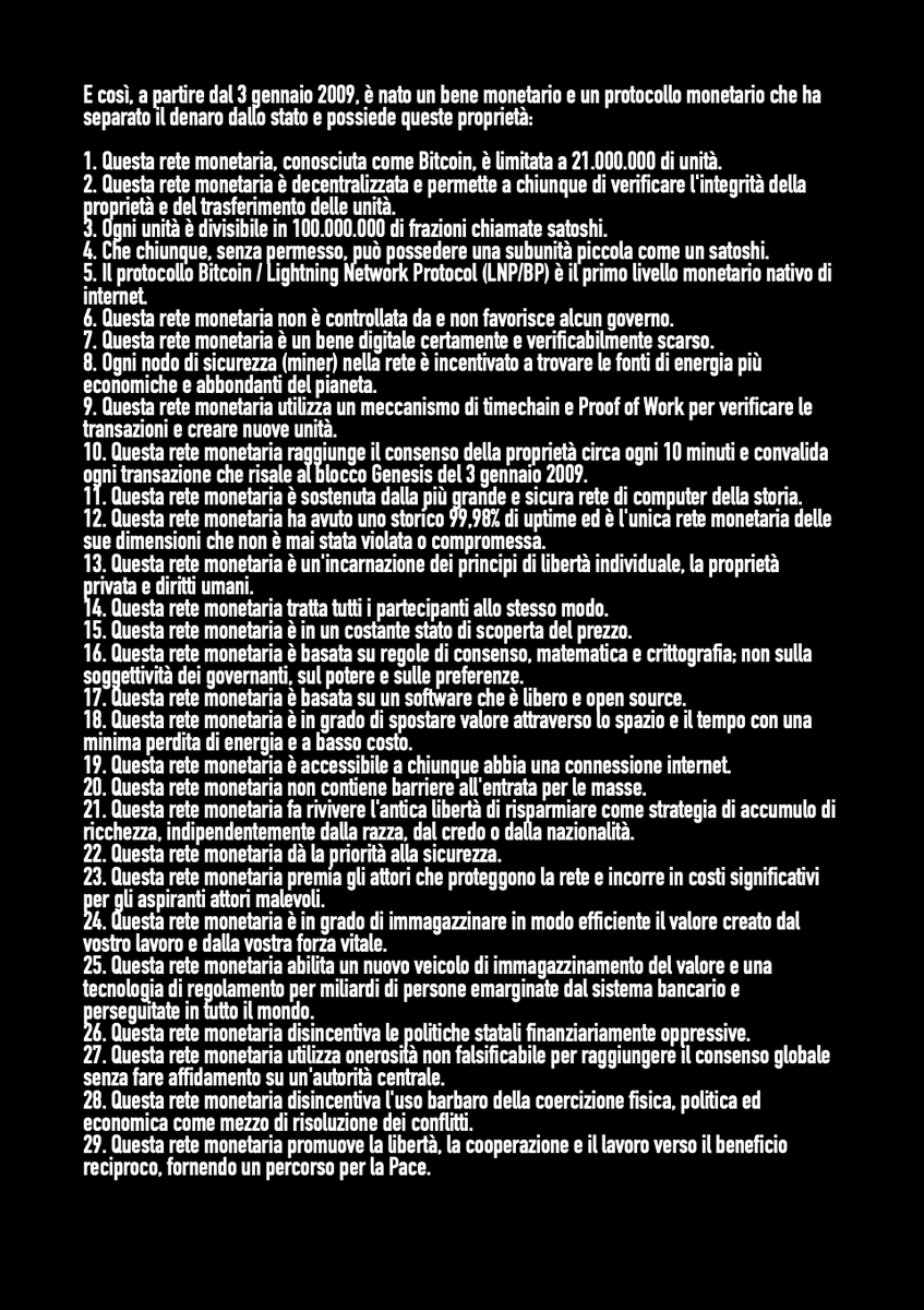 bip_show's tweet photo. Durante la conferenza di Miami tutti i presenti saranno chiamati a firmare la "Dichiarazione di Indipendenza Monetaria".
Un documento fondamentale che trovate qui tradotto in Italiano.
Tra le pagine l'anima dei Cypherpunk, a ricordarci che #Bitcoin è la nuova politica globale. https://t.co/PpX65wm6si