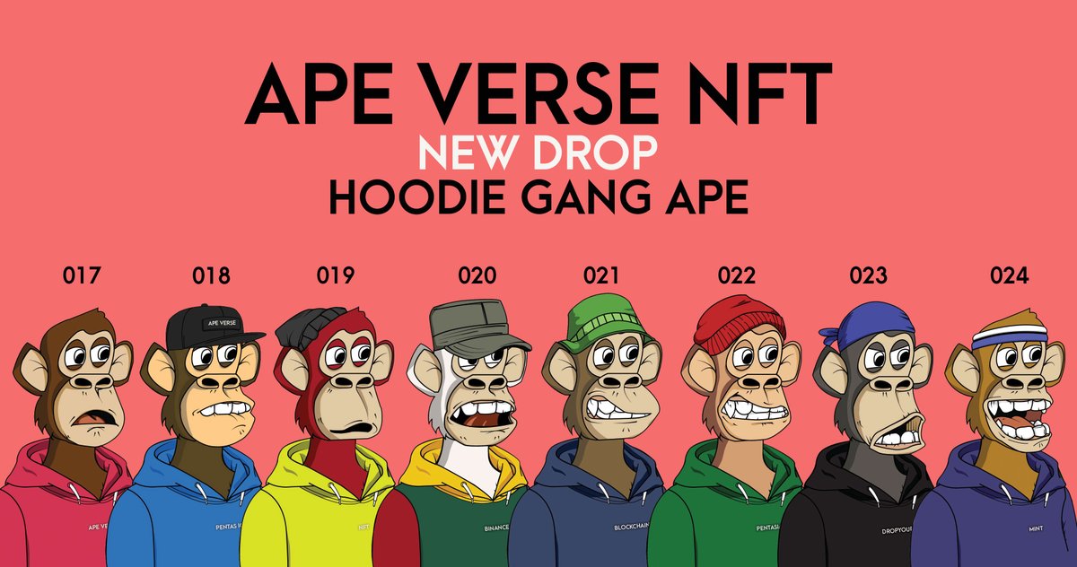 ape_versenft's tweet photo. 🚨Attention🚨

Hello guys! Just minted 8 of my new artwork "HOODIE GANG APE VERSE" on pentas for 0.01bnb only, do check it out: 

https://t.co/tRcOVYB4DQ………

#Pentas #pentasio #nftart #NFT #MalaysiaNFT #pentasian #NFTcomunity #BNB 
@pentas_io @Pentasian @belakangpentas https://t.co/06eJRbB0BR