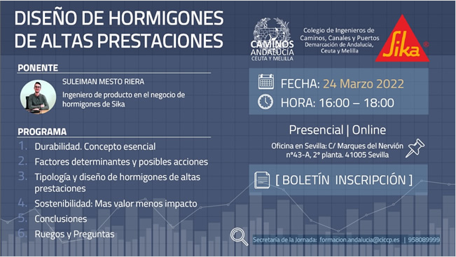SikaSpain's tweet photo. #SikaKnowHow #FormaciónSika

Curso el 24 de marzo en el CICCP Andalucia, Ceuta y Melilla 

"Diseño de #Hormigones de altas prestaciones"
 
Secretaría de la Jornada: formacion.andalucia@ciccp.es | 958089999

Para inscribirte

https://t.co/8zURSozQDn https://t.co/BWZpcT2TWw