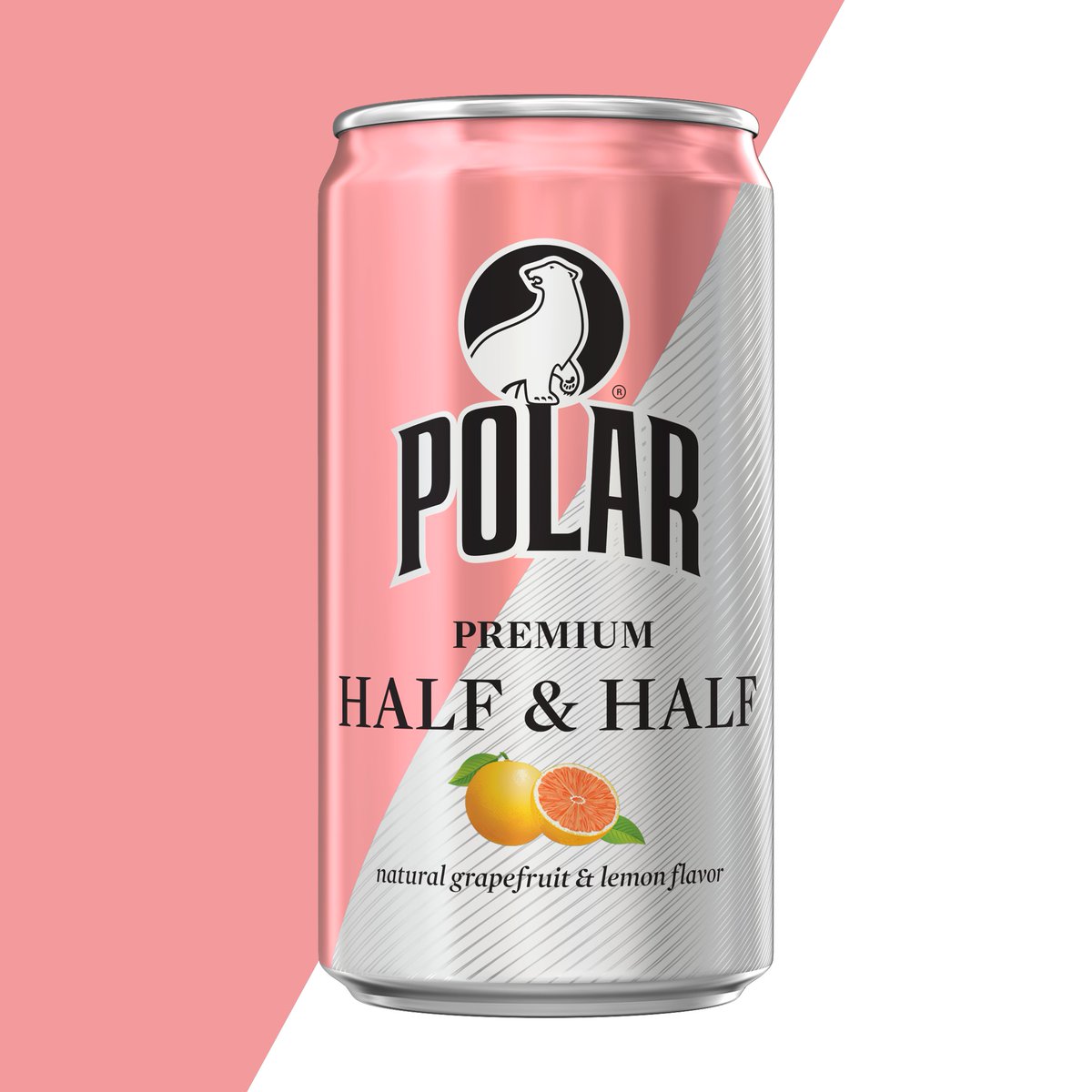 Psst...did you know? Yes, we now have these cute bar-size cans. The delicious grapefruit flavors and aromas are best enjoyed over ice. Or maybe as part of a Greyhound cocktail? 
🔗 In Bio for more ideas
 #HalfHalf #Grapefruit #PolarBeverages #Mixers