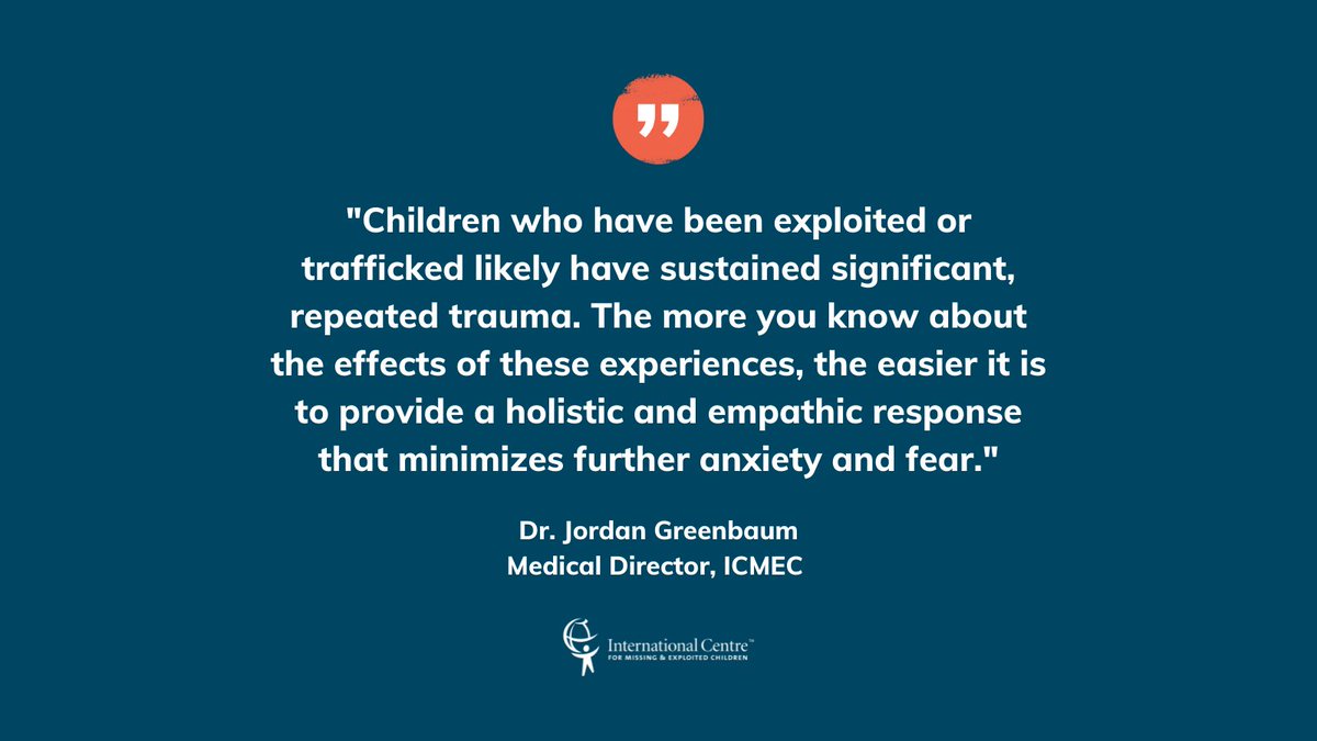 ICMEC_official's tweet photo. ICMEC offers free e-learning courses that provides professionals with practical information on how to identify, interact with, and appropriately respond to trafficked or exploited persons and those who are at risk. Visit our HealthPortal to learn more: https://t.co/VdJiqAmc9v https://t.co/WKr6F4pEmB