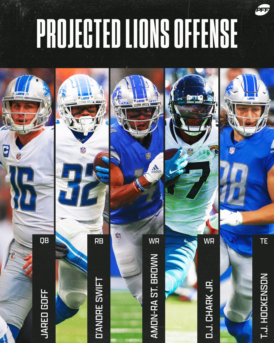 PFF_Fantasy's tweet photo. The Lions offense is underrated 👀 https://t.co/1XHUGy27Nu
