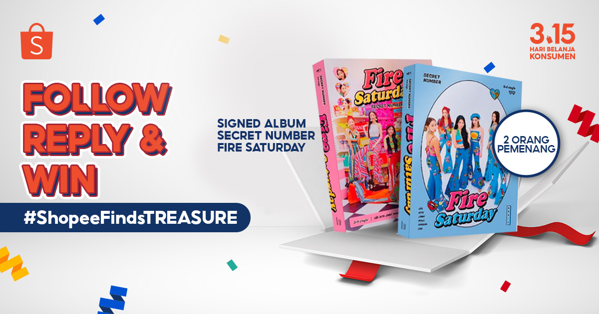 ShopeeID's tweet image. 🧡 GIVEAWAY SIGNED ALBUM SECRET NUMBER 🧡

LOCKEY, mimin punya SIGNED ALBUM SECRET NUMBER nih! Caranya:

1. FOLLOW @SHOPEEID 
2. RT &amp;amp; LIKE tweet ini 
3. REPLY lagu SECRET NUMBER fav kamu + #ShopeeFindsTreasure #NontonDitaSecretNumber #315HariBelanjaKonsumen maks.10x aja