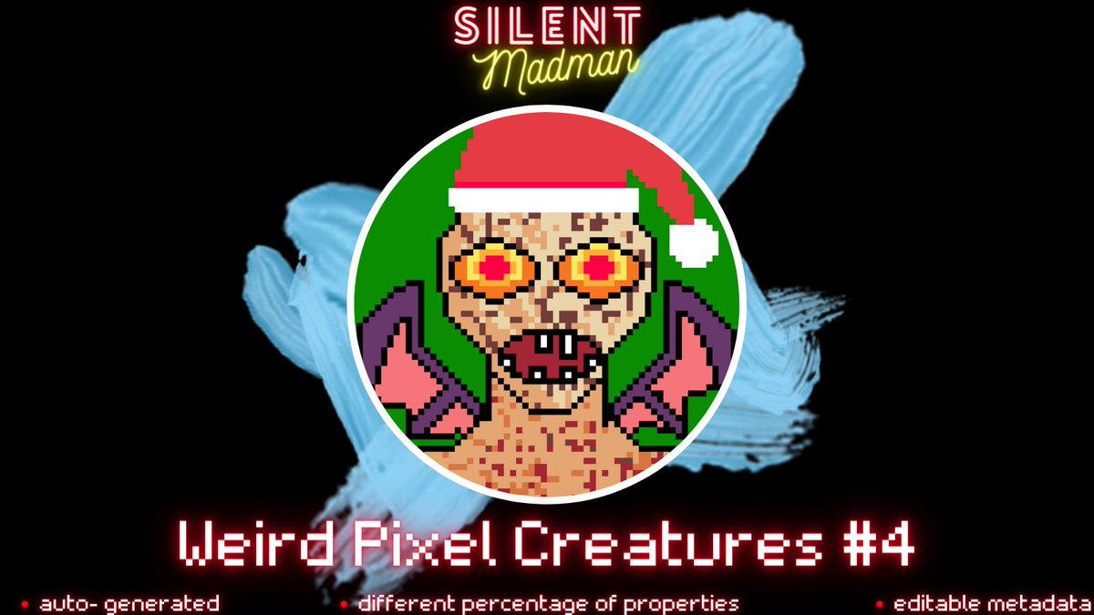 The first NFT-Collection "Weird Pixel Creatures" of the digital Artist "SilentMadman" is now available for Sale on OpenSea.
++
#NFT #NFTs #NFTCommunity #NFTGame #blockchain #PolygonNFT #digitalart #collection #NFTCollection #NFTcollectibles #art #digital #DigitalArtist #NFTartist