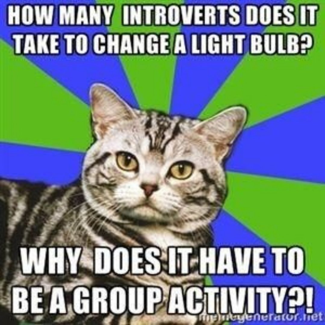 How many introverts does it take to change a light bulb?
  
Why does it have to be a group activity?
  
Safelumin- Uninterrupted Light Systems
📞(262)-885-1200
🌐safelumin.com

#lightbulb #ledlightbulb #poweroutage #patentedtechnology #rechargeablebattery #replaceable