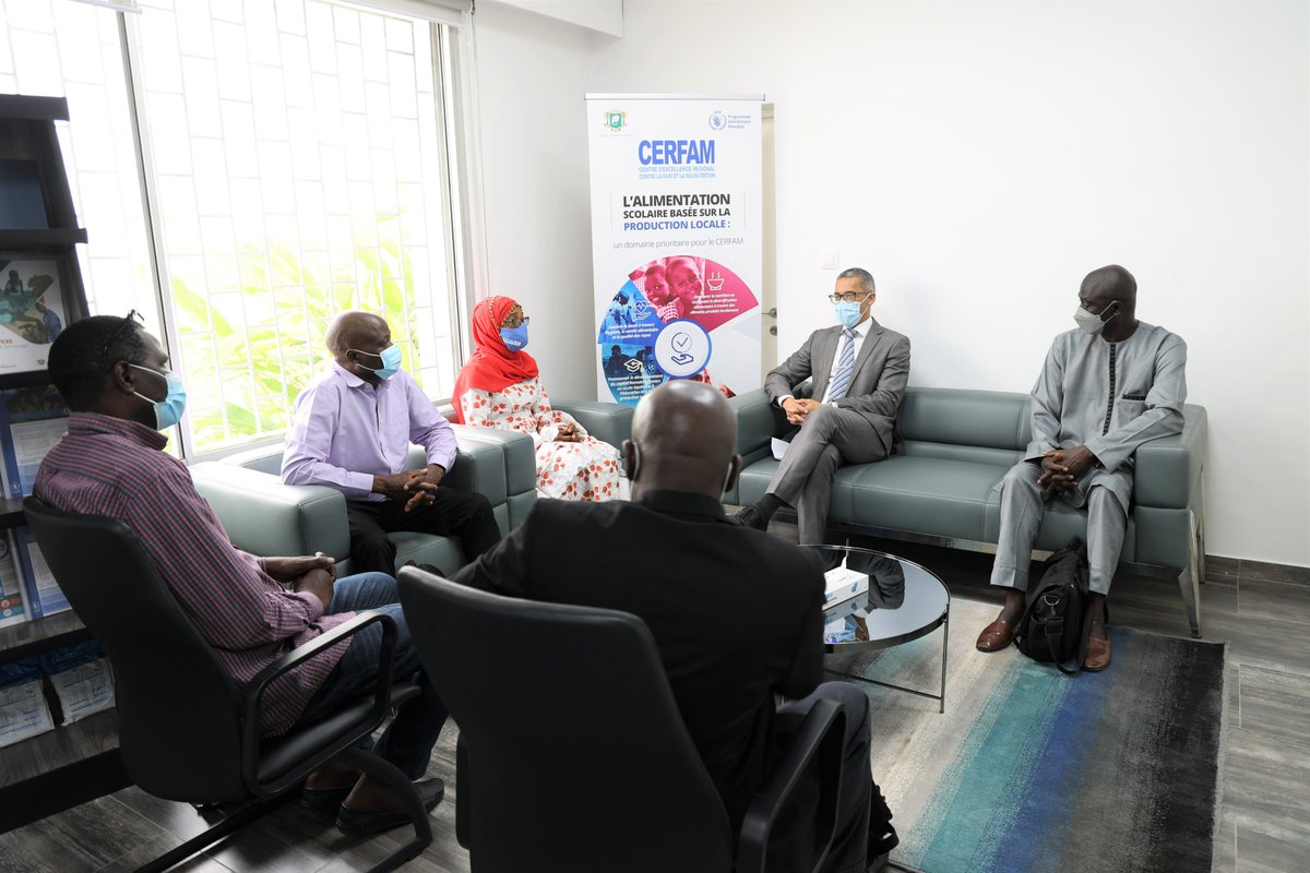 CERFAM_4_Africa's tweet photo. #cooperation  
From March 15-20, 2022, CERFAM &amp; @WFP_Cotedivoire welcome experts from ministries of The Gambia, &amp; @WFP_TheGambia for a study visit tour to Côte d'Ivoire to learn good practices that ensured continuity of Home-Grown School Feeding market access during #COVID19 . https://t.co/IrmSxCeH1W
