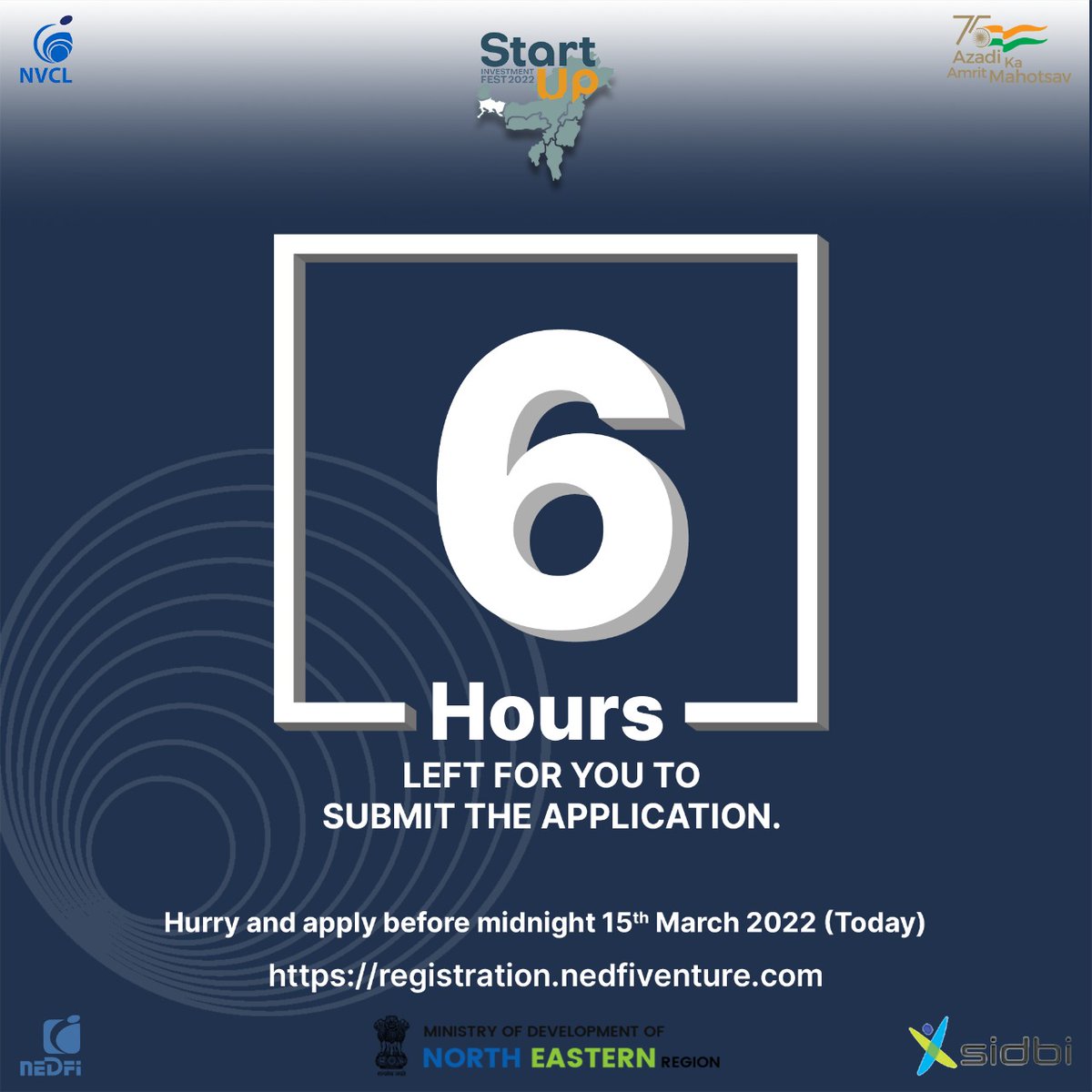 NedfiStartup's tweet photo. 6 Hours to go!
Hurry and apply before midnight!
Complete it before midnight 15th March 2022(TODAY).
https://t.co/NVHCrW5gEq
#startupbusiness #educationalstartup #startuplife #GetFunded #StartupBusiness #StartupCompany #Investmentinindia #Fundingstartups https://t.co/AkZoxyomfA