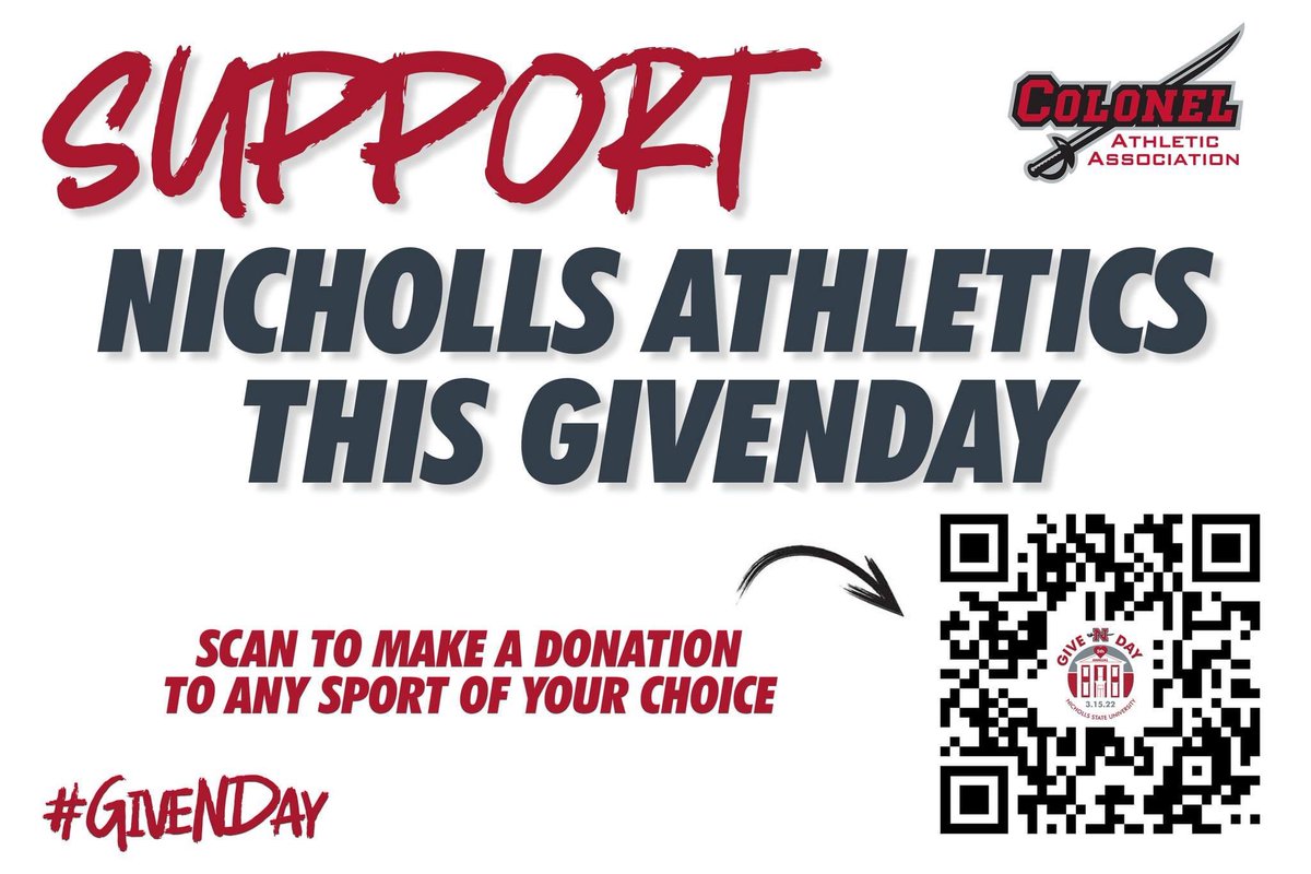 Help us spread the word and generate support for Nicholls Athletics! Visit givenday.org to make your gift. #GiveNDay