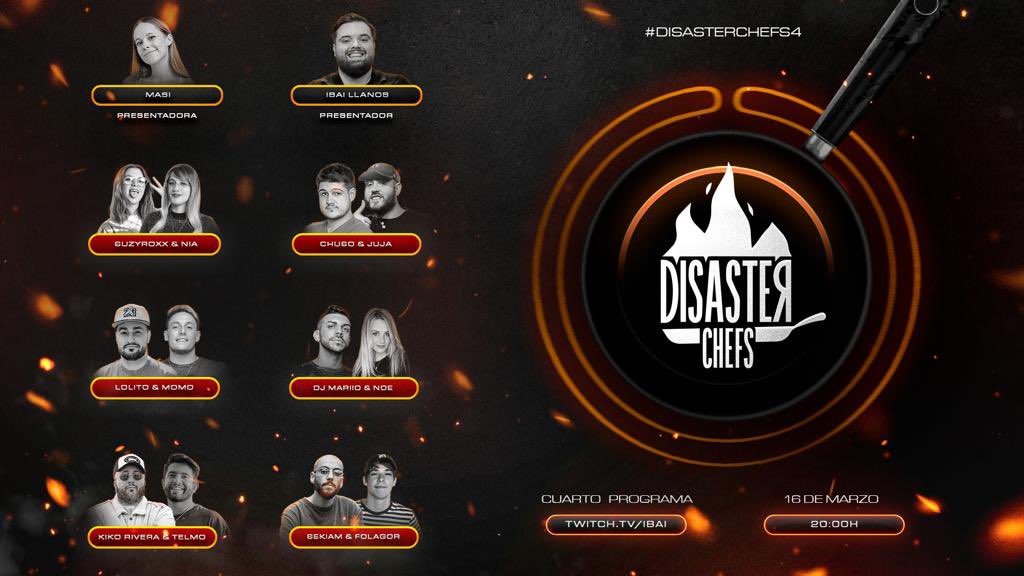 IbaiLlanos's tweet photo. Mañana a las 20:00 cuarto y último programa de Disaster Chefs.

El día 29 será la gran final.

Aquí tenéis los invitados. https://t.co/GfTdmvzzVj