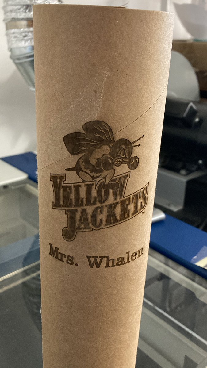 Learning how to raster a cardboard tube with <a href="/MrsWhalenSTEM/">Julia Whalen</a> before an upcoming <a href="/PburgSchools/">Perrysburg Schools</a> tumbler project! <a href="/EpilogLaser/">Epilog Laser</a>