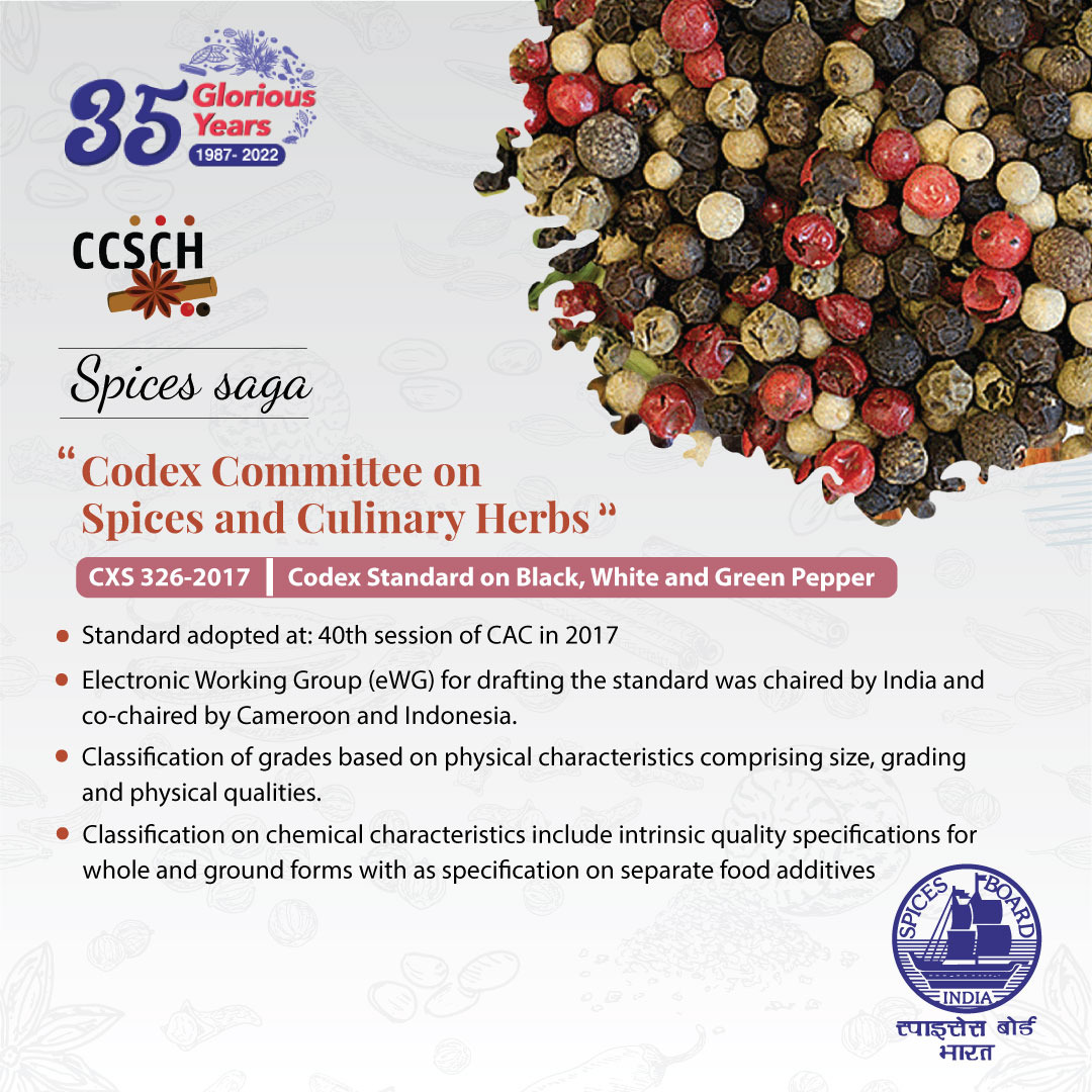 Spices_Board's tweet photo. The #CodexCommittee on #Spices &amp; Culinary Herbs was formed in 2013 to elaborate worldwide standards for spices &amp; culinary herbs in their dried &amp; dehydrated state in whole, ground &amp; cracked or crushed. 

Read more on: https://t.co/W4nEvbU7LS

@DoC_GoI 

#spicessaga #coraljubilee https://t.co/wDW62BX8OY
